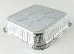 9″ Square Cake Foil Pan w/Clear Dome Lid 25 Sets -Disposable Aluminum Baking Pan