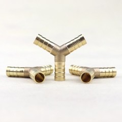 3Pcs 3/8″ Y-3 Way Brass Hose Barb Fitting Pipe Tubing Splicer Fuel Water Gas Air