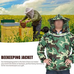 Camouflage Beekeeping Jacket Veil Bee Keeping Suit Hat Smock Protect Equipment