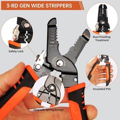 Wire Strippers Crimping Pliers Tool 5in1 Crimper Cutter 10-20 Awg Electric Wire