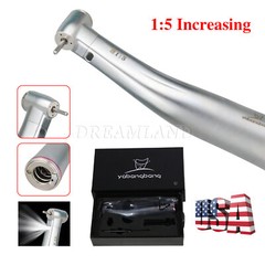 Yabangbang Dental 1:5 Fiber Optic LED Electric Handpiece Stainless Contra Angle