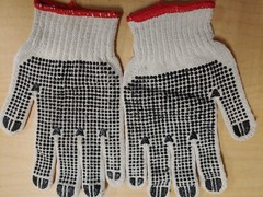 STRING KNIT DOUBLE DOT GLOVES 12 PAIRS