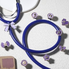 LuneCalt Bling Stethoscope Charm for Nurse – 9Pcs Resin Plastics Purple Bowko…