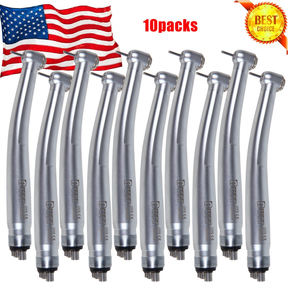 10* BURR Dental High Speed Handpiece Push Button Turbine 4 Hole Fit NSK Pana Max