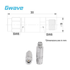 DC Block on Inner Conductor SMA Male to SMA Female Operating from 30MHz – 27GHz