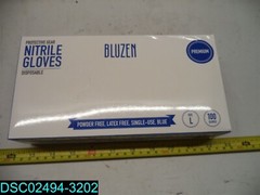 QTY=2000: (20 X 100) Bluzen Disposable Powder & Latex Free Nitrile Gloves Large