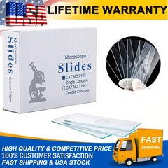 50pcs Microscope Slide Concave Single Concave Glass Slide with Single Depression