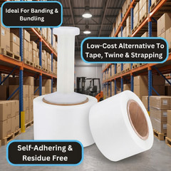 3″x1000′ 80 Gauge 36 Rolls Cast Narrow Banding Stretch Wrap White Shrink Film