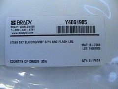 1 NEW BRADY 5X7 ARC FLASH WARNING LABELS LEVEL 4 B7569 Y4061905 PACK OF 5 LABELS