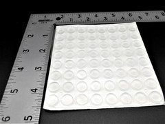 7/16” Round Rubber Feet Clear 3M Adhesive Backing 1/8 Height 64 Pieces per pack