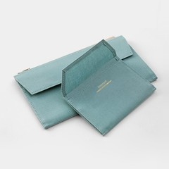 Traveler’s Company Passport Size Paper Cloth Zipper Case Sky Japan Made