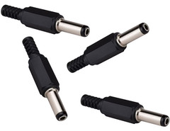 4-Pack 2.5mm x 5.5mm x 14mm DC Barrel Power Plug Connector