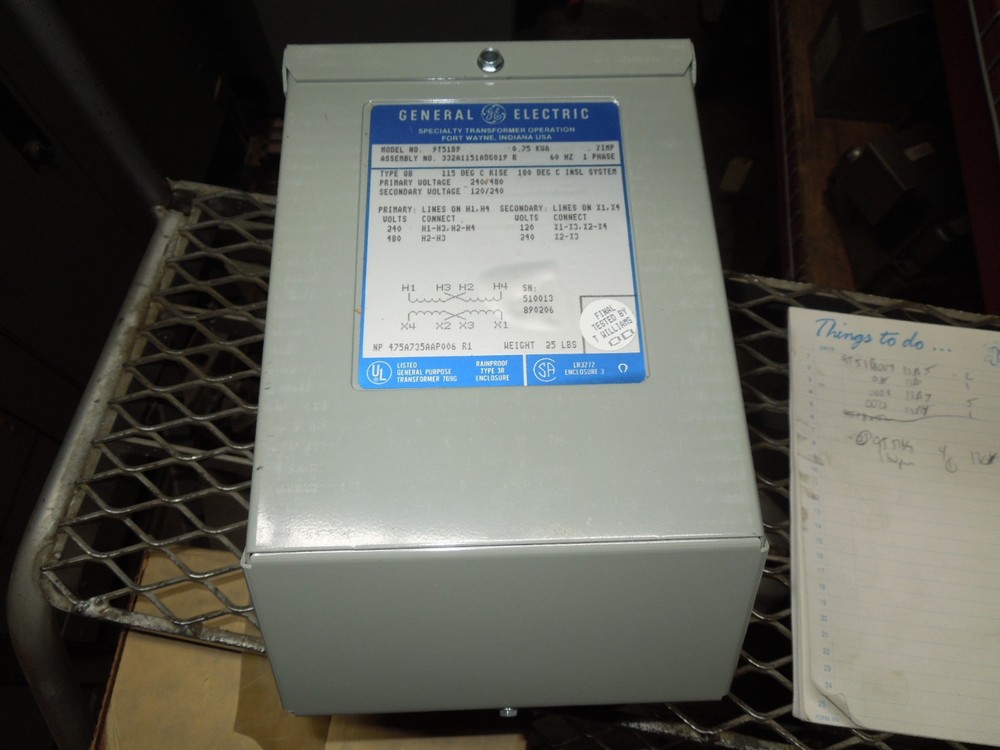 GE 9T51B9 0.750KVA/750VA 240×480-120/240V 1ph Transformer New Surplus