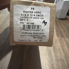 HOFFMAN SPECIALTY NO. 79 AIR VENT FOR WATER LINES 75 PSI MAX