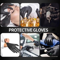 1000PCS Medical Black Nitrile Exam Gloves-Latex & Powder-Free,FDA 501K Available
