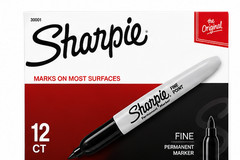 Sharpie Permanent Marker Fine Point 12 Count Black 30001 Permanent Markers New