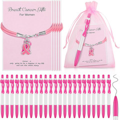 72 Pcs Breast Cancer Gifts Bulk Breast Cancer Awareness Pens Items Pink Survivor