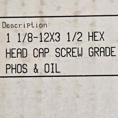 (2) 1-1/8″-12 x 3-1/2″ Grade 8 Hex Head Cap Screws Phosphate & Oil Heavy Bolts