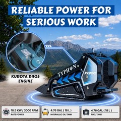 TYPHON STOMP X1300 Mini Skid Steer 25HP Kubota D1105 Diesel Include 2 Attachment