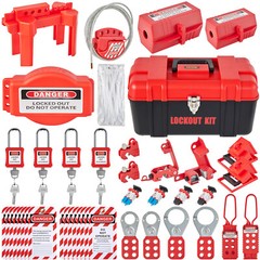 VEVOR 42PCS Lockout Tagout Kit Red Safety Padlocks Circuit Breaker Lockout Hasps