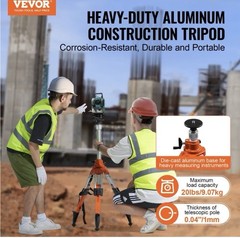 VEVOR Laser Level Tripod Stand 5/8″-11 Thread 27.16-67.71 in Height Adjustment