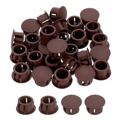 Dark Brown Hole Plugs 100pcs 1/2″ Plastic Plugs for Round Holes Flush Type