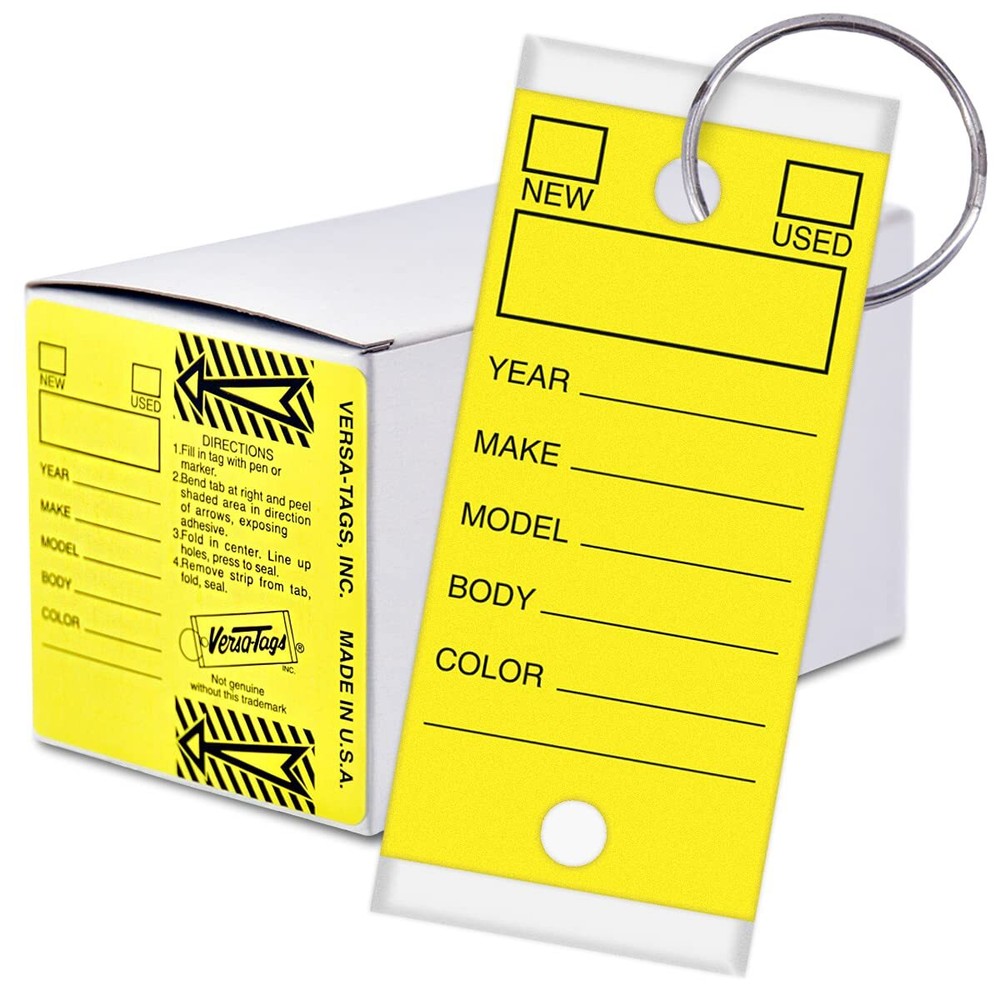 Versa-Tags 250 Key Tags, Self Protecting Poly, 1.25”x3”, Highly Resistant