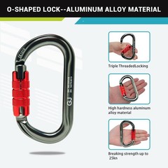 11FT Polyester Flip Line Kit – Triple Lock Carabiner, Adjustable Fall Protection