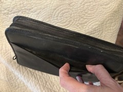 Genuine Leather Planner Wallet Mundex Black Organizer Zip Around 6 Ring Binder