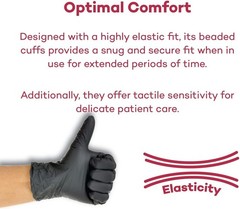 Black Nitrile Exam Gloves – Disposable Multi-Purpose Use Medical Gloves Use f…