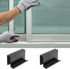 Black Glass Door Pull Handle Clip Non-Drill Edge Grip Showcase Cabinet 4 Pack