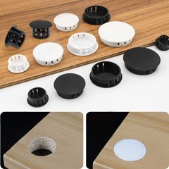 60PCS 8Mm (5/16″) Black Hole Plugs Plastic Flush Type Snap-In Locking Tube, Furn