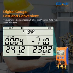 Elitech HVAC Refrigeration Digital Pressure Gauge Manifold Gauge Set SMG-1H&Low