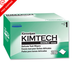 Kimtech 34155 KIMWIPES, Delicate Task Wipers, 1-Ply, 4 2/5 x 8 2/5, 286/Box