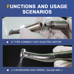 Dental 1:5 Increasing LED Fiber Optic Contra Angle Red Ring Fits NSK Ti Max Z95L