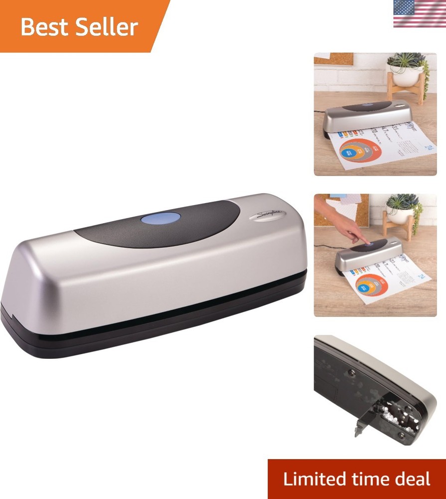 Electric Hole Puncher 3 Hole, 15 Sheet Capacity Three Hole Punch 3 Ring, Blac…