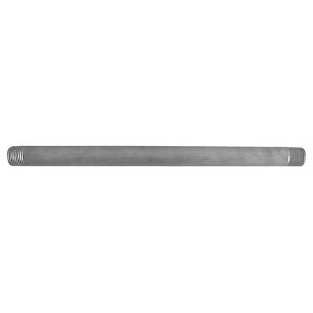 Zoro Select E4bnb16 1/4″ Mnpt X 12″ Tbe Stainless Steel Pipe Nipple Sch 80,