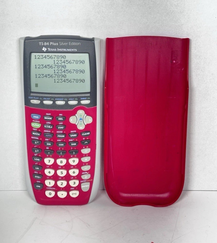 TI-84 Plus Silver Edition Pink Calculator with Cover Tested & Working