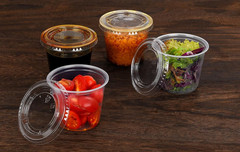 [5.5 OZ, 50 Sets] Clear Disposable Plastic Portion Cups with Leakproof Lids …