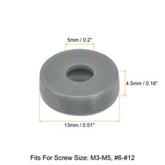 100Pcs 5mm Hinged Screw Cover Caps Plastic Fold Screw Snap Covers, Gray