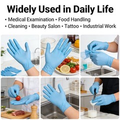 Blue Vinyl Synmax Exam Gloves Latex Free Powder Free Disposable Gloves 100pcs