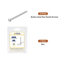 M5-0.8x80mm Button Head Socket Cap Screws – 10Pack – Good for Machine – 304 S…