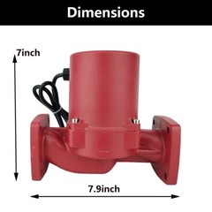 3 Speed 1/8HP Circulating Pump Use w/Outdoor Furnaces,Hot water heat,Solar,115V