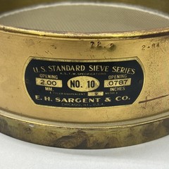E.H. Sargent #10 12” Brass 0.0787″ USA Standard Testing Sieve 2.0mm /2000µm ASTM