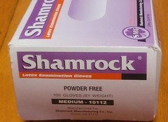 2-Pk Shamrock Latex Powder Free Exam Gloves 100 Count each Size Medium #10112