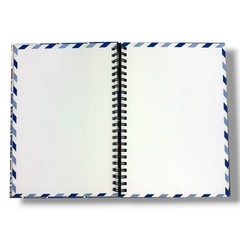 AIR MAIL Par Avion NOTEBOOK Journal Spiral Bound HC 63 Blank Pgs Chronical Books
