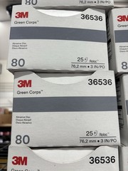 3M 36536 | Green Corps Roloc Disc, TR, 3.000″ x 80 Grit (Replaces 01406) {25pk}