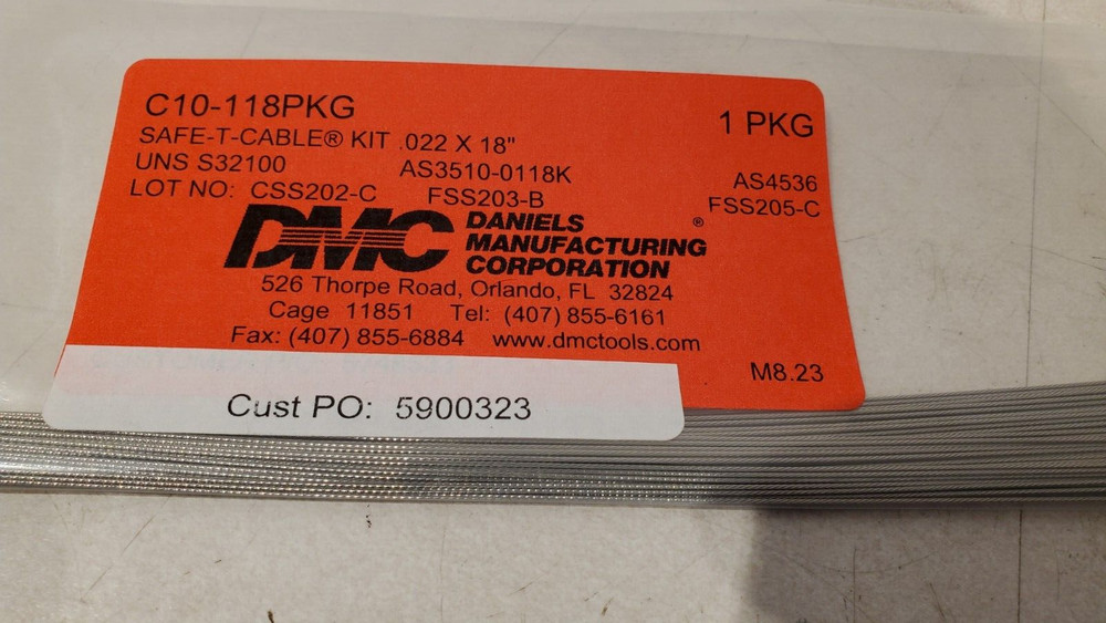 DMC Tools Safe-T-Cable C10-118PKG .022 X 18″ 321 S/S Cables & Ferrules 50pcs