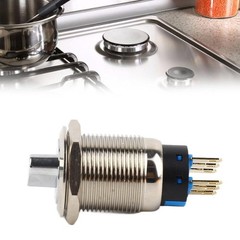 19mm Latching Selector Rotary Switch 3 Positions Metal 12-24V Waterproof C590