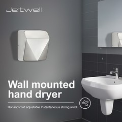 2Pack JETWELL Upgrade HEPA Filter HighSpeed StainlessSteel Coml Auto Hand Dryer
